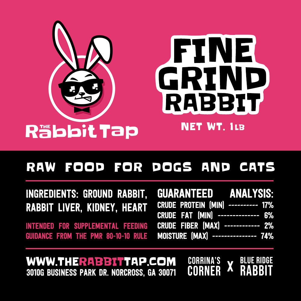 Fine Grind Rabbit Box 30lb - 1lb Bags